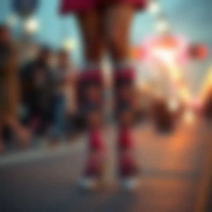 Fashionable individual wearing unique photo socks