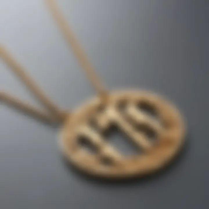 Craftsmanship details of a stainless steel gold name necklace