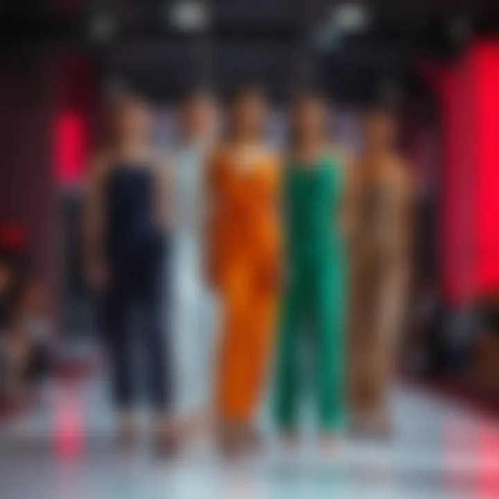 Variety of tall jumpsuits in different fabrics