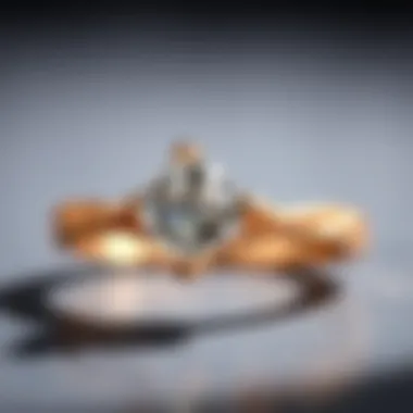 Close-up of cubic zirconia stone set in rose gold