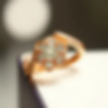 Elegant 14K rose gold CZ ring with intricate design