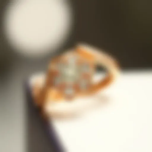 Elegant 14K rose gold CZ ring with intricate design