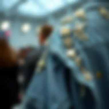 A collection of sustainable fabric options for denim embellishments.