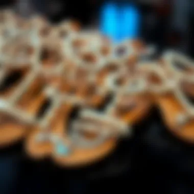 Diverse Design Variations of Pearl Sandals An array of pearl sandals highlighting different design variations