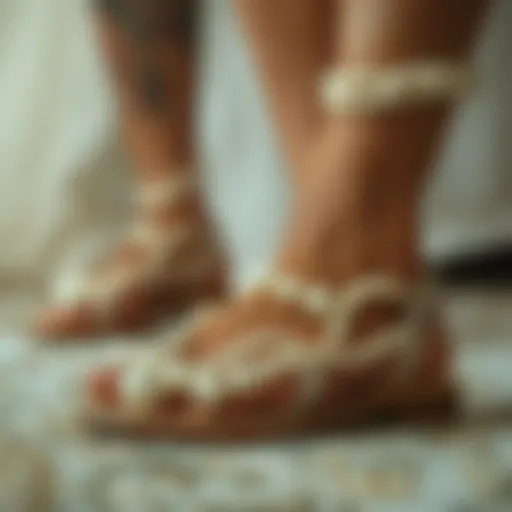 Elegantly designed pearl sandals showcasing intricate craftsmanship