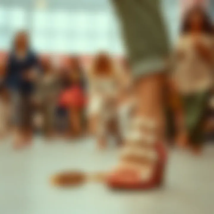 Versatile Styling Options with Pearl Sandals A versatile styling scene with pearl sandals paired with various outfits