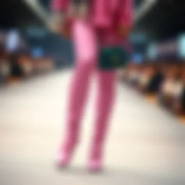 Stylish pink thigh boots paired with accessories for a complete look