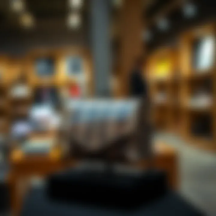 A beautifully crafted snake skin crossbody bag on a display stand