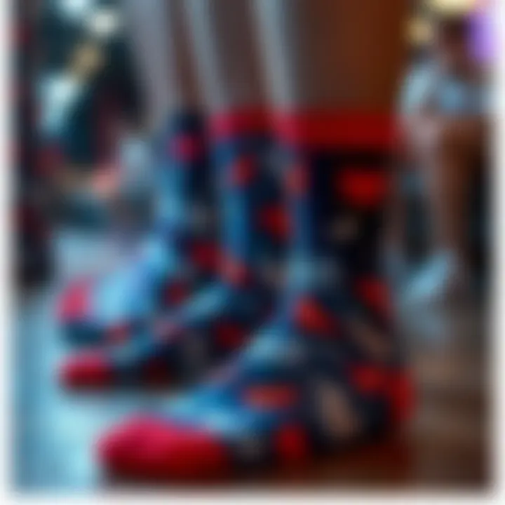 Artistic representation of socks with vivid images
