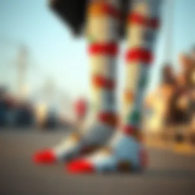 Stylish outfit paired with eye-catching socks