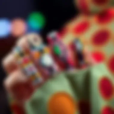 Vibrant long press on nails with geometric patterns