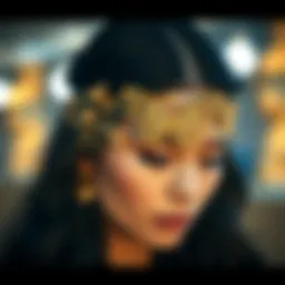 Intricate design of a gold butterfly headband highlighting its elegance