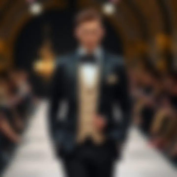 Luxurious European tuxedo showcasing intricate tailoring