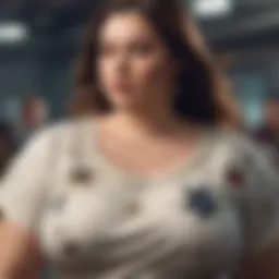 A vintage collection of plus size star shirts showcasing different historical designs.