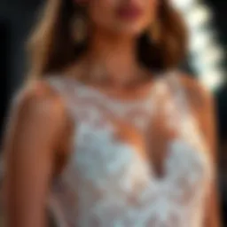 Elegant lace detailing on a bodycon dress