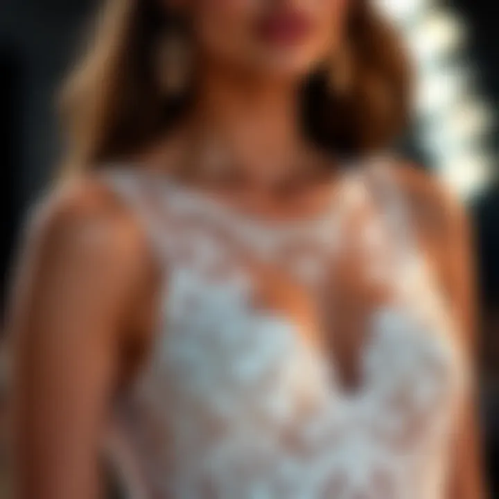 Elegant lace detailing on a bodycon dress