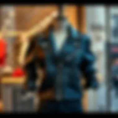 Urban Chic: The Art of Displaying a Leather Shacket Stylish leather shacket displayed on a mannequin in an urban setting