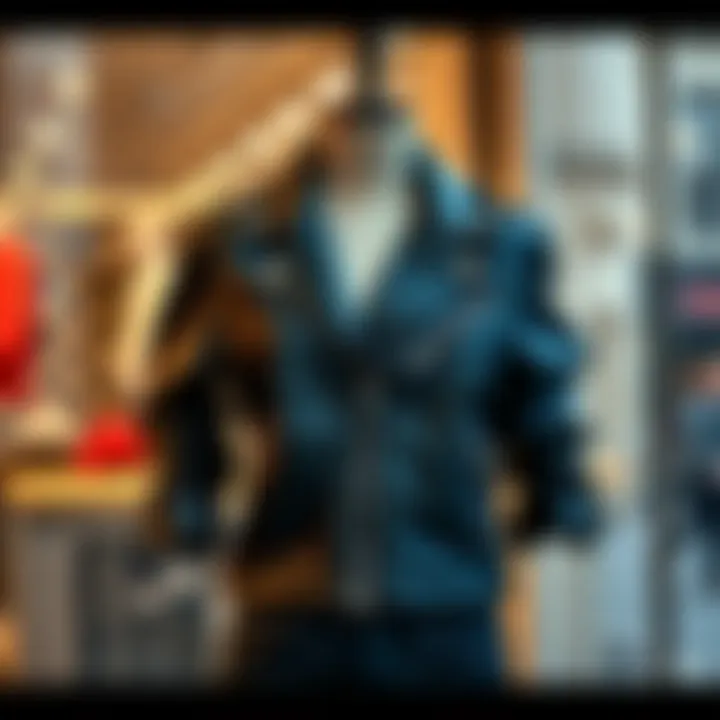 Urban Chic: The Art of Displaying a Leather Shacket Stylish leather shacket displayed on a mannequin in an urban setting