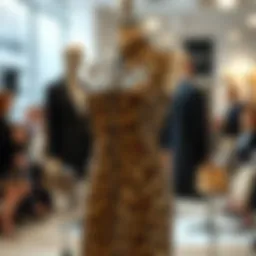 Elegant leopard zipper dress on a mannequin