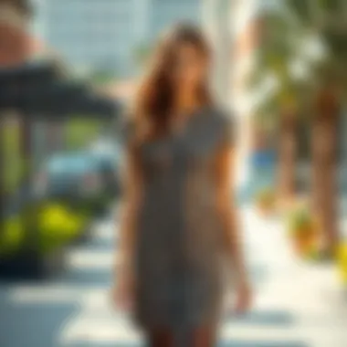 Leopard Zipper Dress Styled for Outdoor Occasions Stylish leopard zipper dress in an outdoor setting