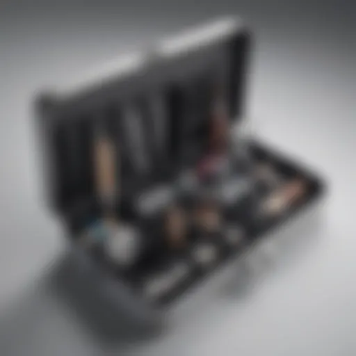 Stylish hair tool organizer showcasing various compartments