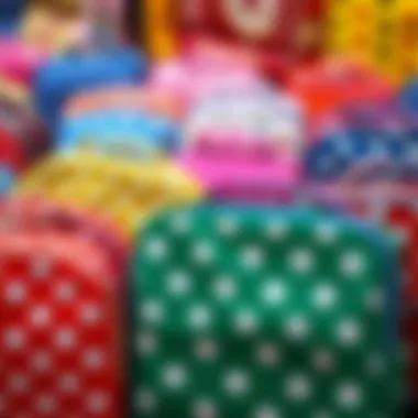 Variety of Polka Dot Lunch Bags An array of polka dot lunch bags in different colors and designs