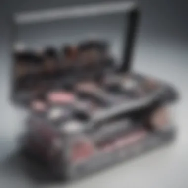 Organized makeup case demonstrating functionality and user-friendliness