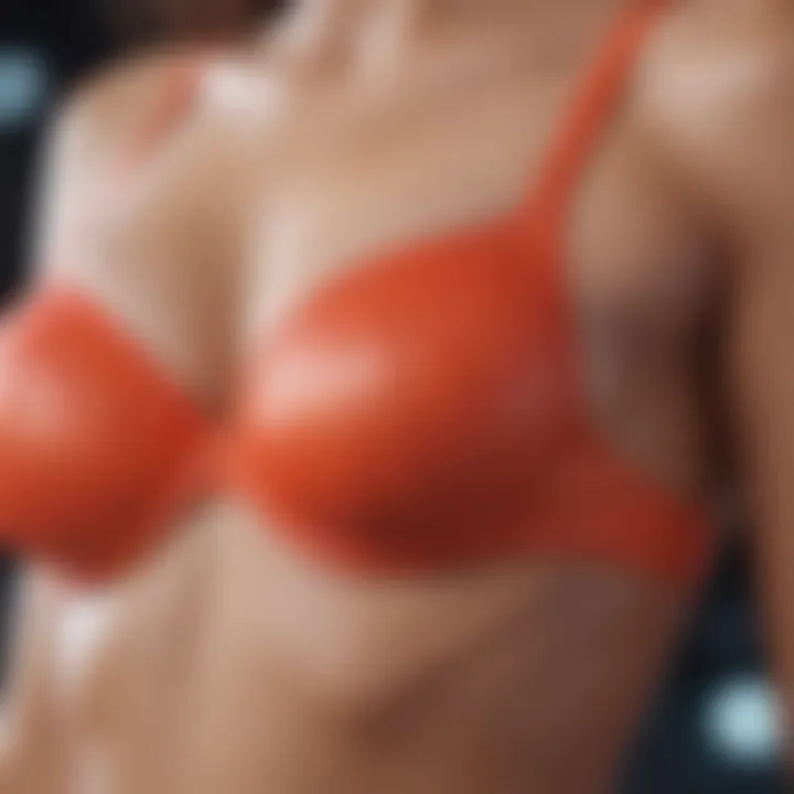 Close-up of sticky bras demonstrating their adhesive properties