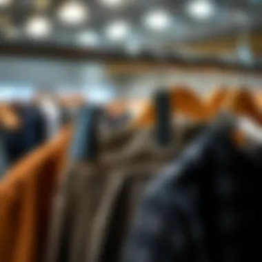 Clips in use holding trousers securely on a hanger.