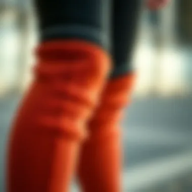 Textural Detail of Fleece Jeggings Close-up of fleece material showcasing texture and warmth