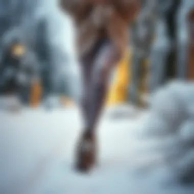 Cozy Fleece Jeggings in a Winter Wonderland Cozy fleece jeggings showcased in a winter setting