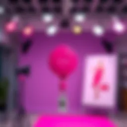 Elegant pink badge reel displayed against a professional backdrop