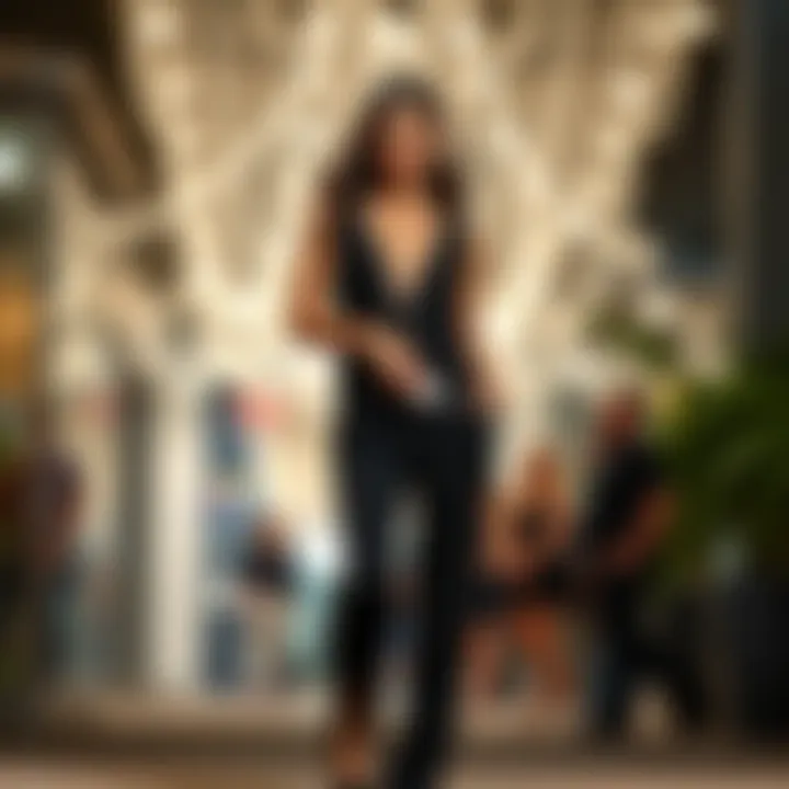 Fashionable black jumpsuit styled for a night out