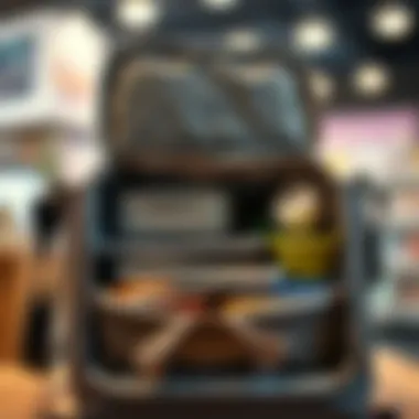 Organized storage for efficiency Interior compartments of a lunch bag