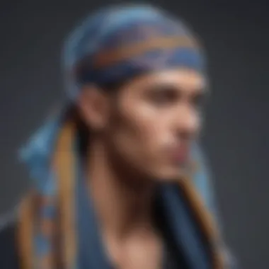 A vibrant doo rag adorned with cultural patterns representing heritage