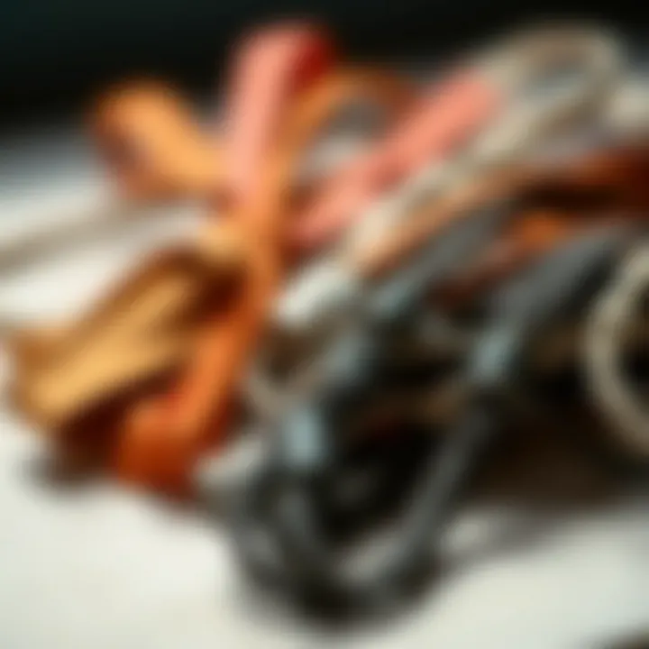 Diverse Material Selection Different materials used in glasses retainer cords showcased together