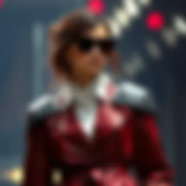 Fashionable clothing featuring shoulder protectors in a stylish outfit