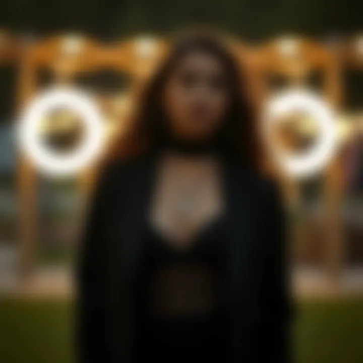 Outdoor fashion shoot utilizing ring fill lights