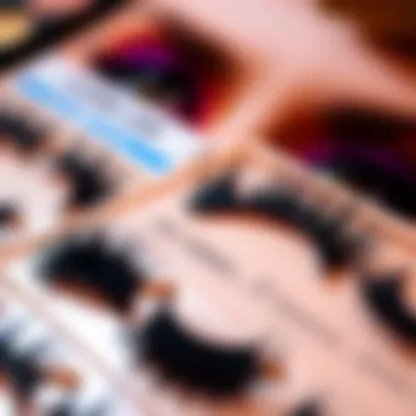 Diverse Styles and Lengths of Mega Volume Lashes A palette of different mega volume false lashes highlighting variety in styles and lengths.
