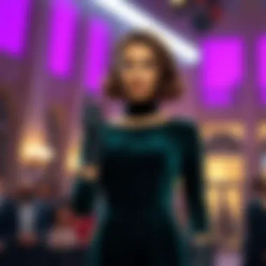 Chic Velvet Dress with Coordinating Gloves Stylish ensemble of velvet dress and matching gloves