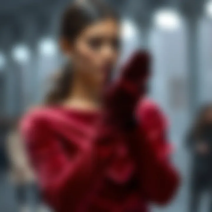 Textures of Velvet and Gloves in Fashion Artistic display of velvet fabrics and glove textures