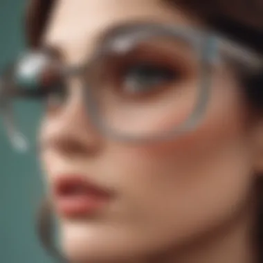 Detailed close-up of unique frame designs on vintage eyewear