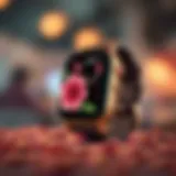 Elegant smart watch with floral design