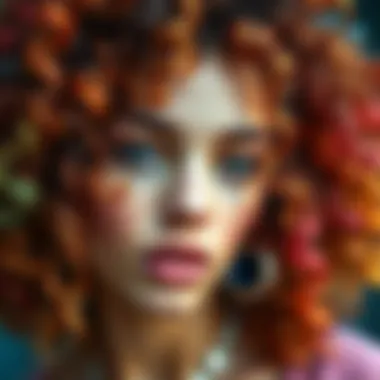 A vibrant display of yaki curly hair dyed in various colors